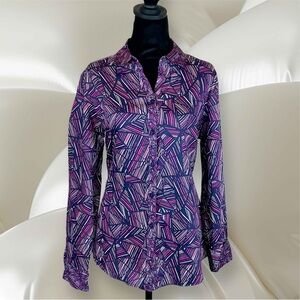 🚨SOLD🚨Foxcroft Purple Geometric Non Iron Button-Down Shirt